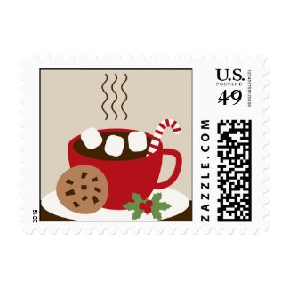 Cookies and Cocoa Hot Chocolate Christmas Postage