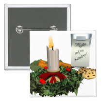 Cookies and Milk for Santa buttons