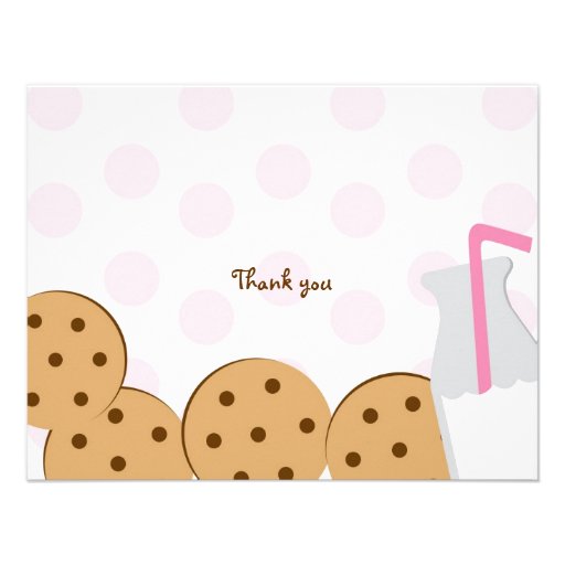 Cookies and Milk Thank You Note Cards Invites