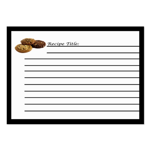 Cookies and Other Delicious Desserts on White Business Card Template (back side)