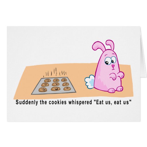 Cookies and Pink Bunny Greeting Cards