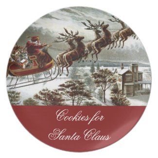 Cookies for Santa Claus Christmas Eve Reindeer Dinner Plate