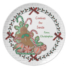 Cookies for Santa Plate with child's name