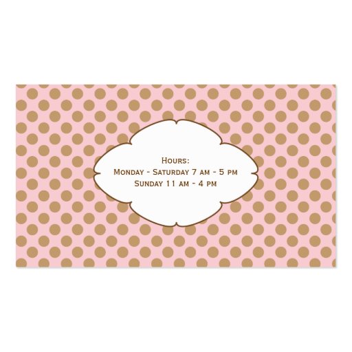 Cookies Photo Bakery Business Card (back side)