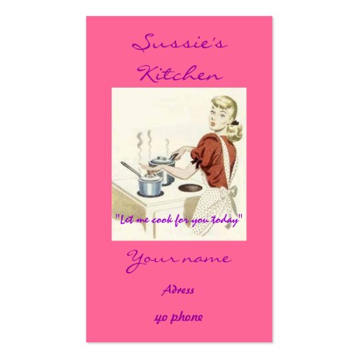 cooking 50's business card template (front side)