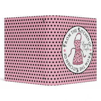 Cooking Apron Polka Dot Recipe Binder binder