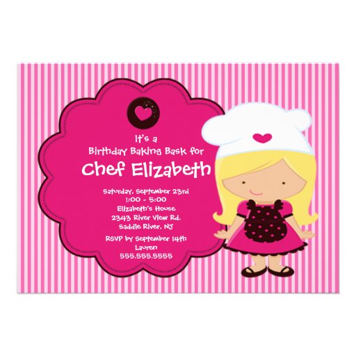 Cooking Baking Birthday Party Invitation