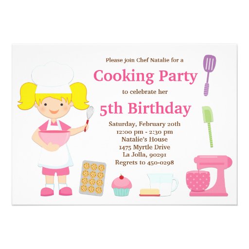 Cooking Birthday Party Invitation