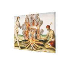 Cooking Food in a Terracotta Pot Canvas Prints