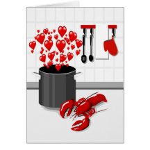 Cooking Lobster with Love Greeting Card
