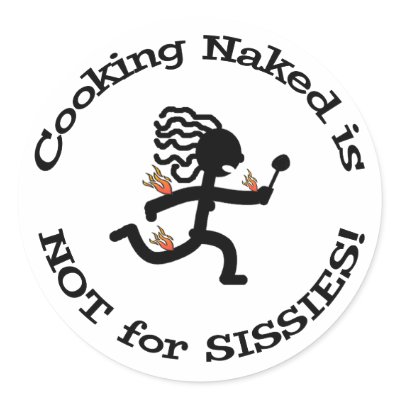 Cooking Naked - Sticker by BlondeAmbition