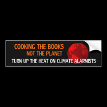 Cooking the Books, Not the Planet bumper stickers