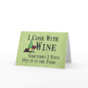 Cooking with Wine cards by HobbyTees Cooking with Wine cards