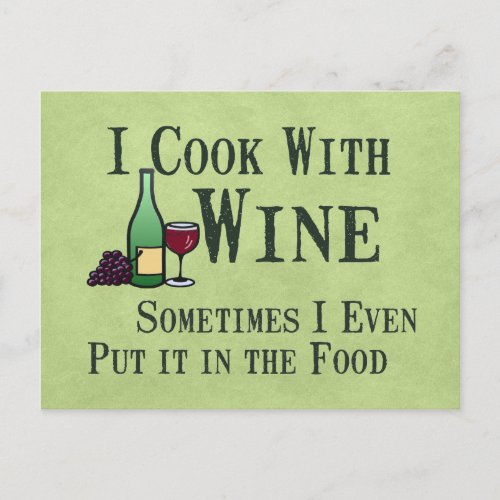 Cooking with Wine Postcards