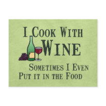 Cooking with Wine Postcards