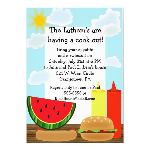 Cookout Fun Invitation (front side)
