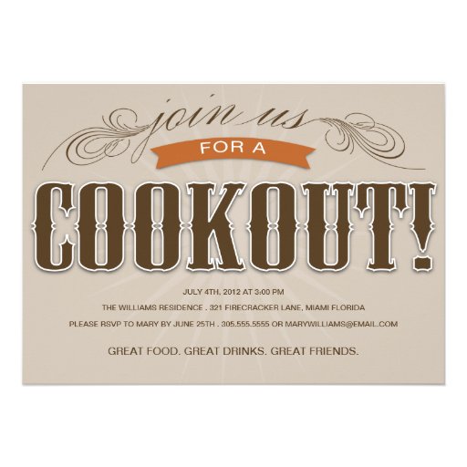 COOKOUT | SUMMER PARTY INVITATION (front side)