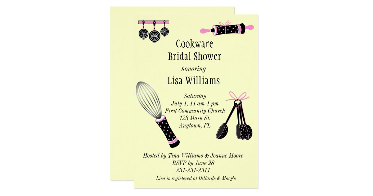 Cookware Bridal Shower Invitation Zazzle