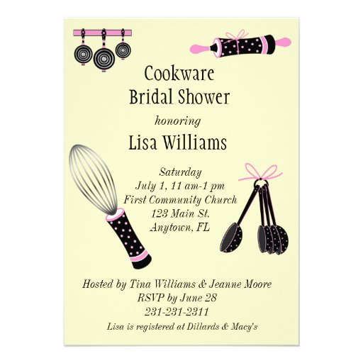 Cookware Bridal Shower Invitation