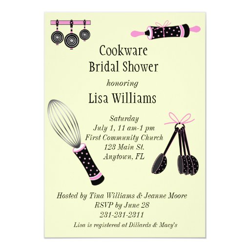 Cookware Bridal Shower Invitation Zazzle