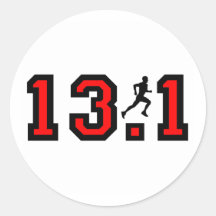 Cool 13.1 half marathon round stickers