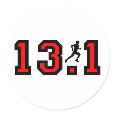 Cool 13.1 half marathon round stickers by runnersboutique