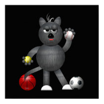 Cool "3-D" Alley Cat Athlete Print