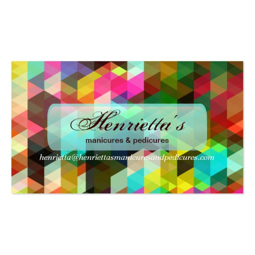 Cool Abstract Colorful Geometric Vector Pattern Business Card Template (front side)