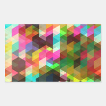 Cool Abstract Colorful Geometric Vector Pattern Rectangle Sticker