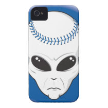 cool alien baseball head on blue iphone 4 case-mate cases