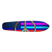 Cool American Flag and Peace Sign Board skateboards