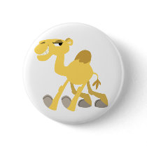Cool and Cute Cartoon Camel Button Badge by Lioness_Graphics Cool and Cute Cartoon Camel Button Badge