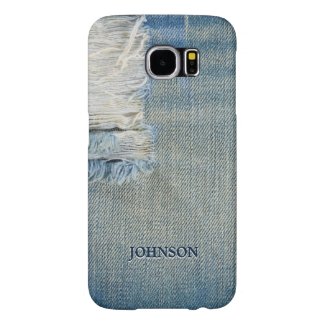 Cool and Funny Blue Jean Threads Custom Monogram Samsung Galaxy S6 Cases