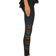 Cool and scary Jack O'Lantern face Halloween Legging Tights