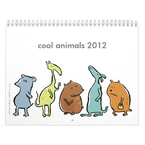 cool animals 2012 (customizable) calendar