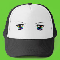 Cool "Anime eyes" Cap for chicks hats by jaceyevans Cool "Anime eyes" Cap for chicks hats