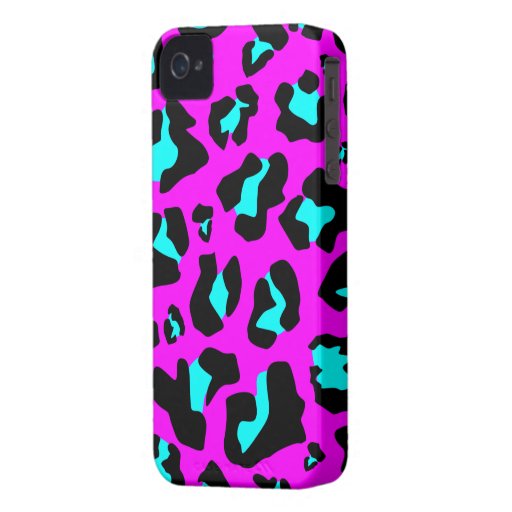 Cool Aqua/Pink Leopard Print - iPhone 4/4s Case iPhone 4 Case-Mate Cases
