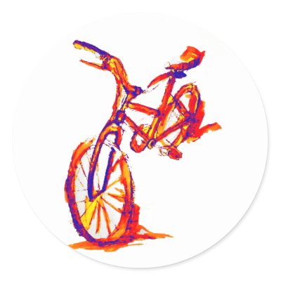 Cool Artistic Colorful Bike Designs Stickers by studio236
