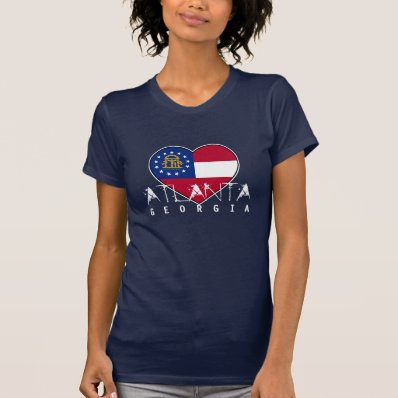 Cool Atlanta Georgia Flag Heart Shirt for Women