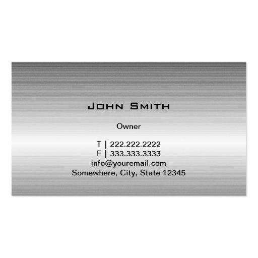 Cool Auto Outline Metal Car Business Cards (back side)