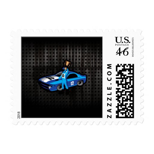 Cool Auto Racing Postage Stamps
