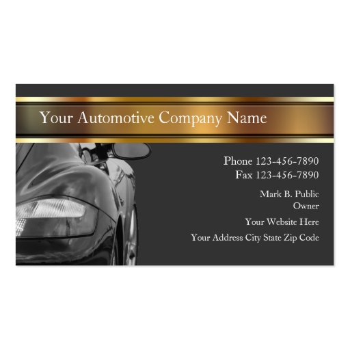 Cool Automotive Business Cards (front side)