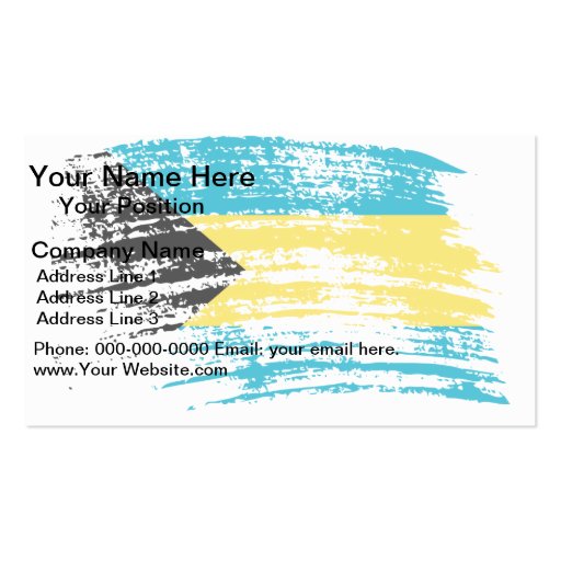 Cool Bahamian flag design Business Cards (front side)