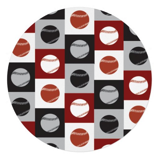 COOL BASEBALL Bar Mitzvah ROUND Invitation