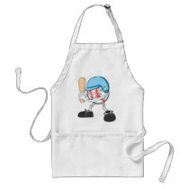 Cool Baseball Batter Cartoon Apron