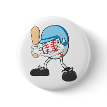 Cool Baseball Batter Cartoon Pin