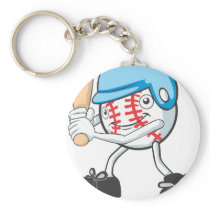Cool Baseball Batter Cartoon Keychains