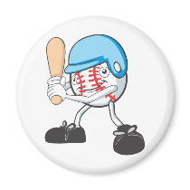 Cool Baseball Batter Cartoon Refrigerator Magnets