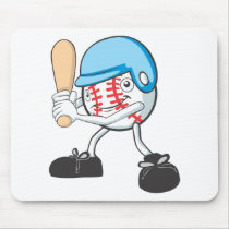 Cool Baseball Batter Cartoon Mousepads