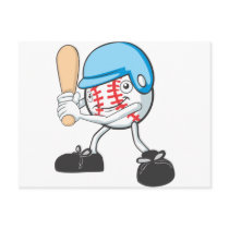 Cool Baseball Batter Cartoon Post Card